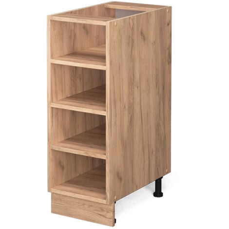 Scaffale da cucina Fame-Line, Quercia dorata, 30 cm senza piano di lavoro, Vicco