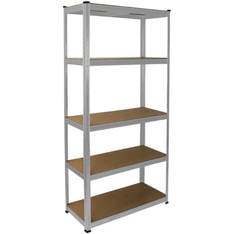 Scaffale da Garage ad Incastro E-Rax Scaffali per Garage Scaffalature Officina in Acciaio Galvanizzato e MDF Senza Bulloni Mensole per Garage - 90cm x 40cm