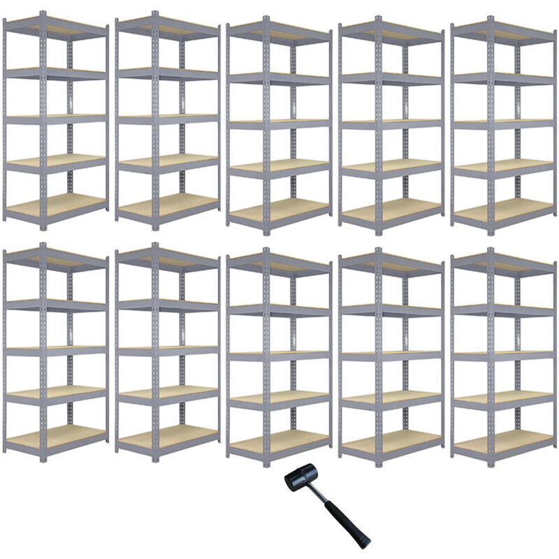 Monster Racking - 10 x Q-Rax Grey Metal Racking Units 120 x 50 x 180cm