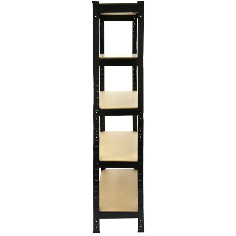 Monster Shop - 8 x Black Racking Bay Unit 5 Tier Heavy Duty Steel Metal 150kg