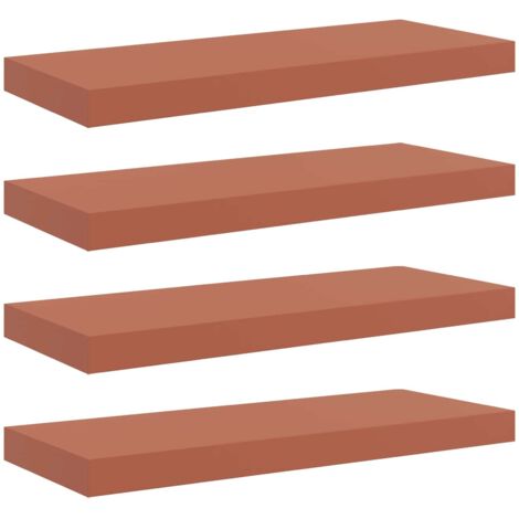 Scaffale da parete 4 pcs Rosso 60 x 23 x 4 cm Legno multistrato vidaXL