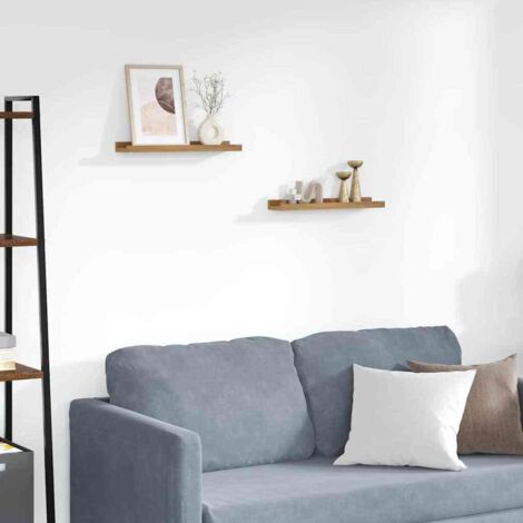 Scaffale da parete con lo scaffale 2 pcs Marrone 40 x 9 x 3 cm vidaXL