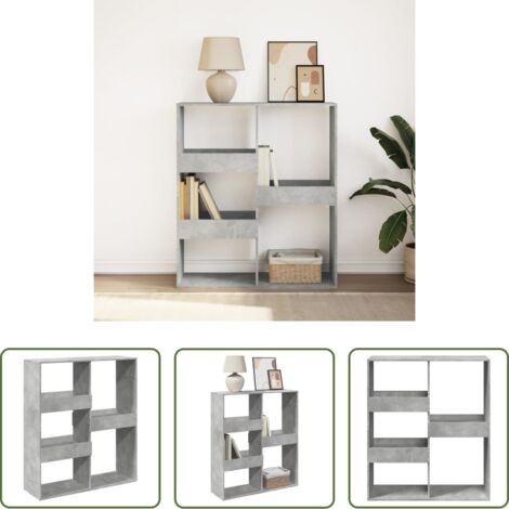 Scaffale da parete -  Libreria/Divisorio Grigio Cemento 100x33x115 cm