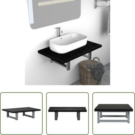 Scaffale da parete -  Mobile da Bagno Nero 60x40x16,3 cm