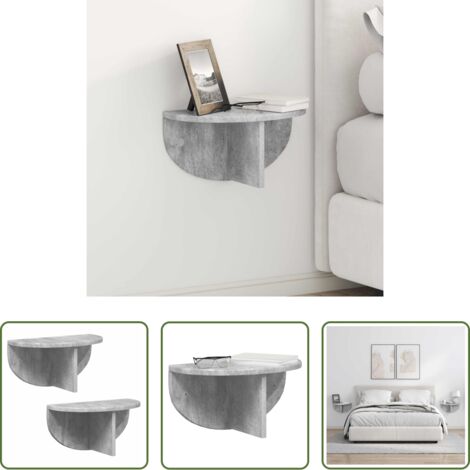 Scaffale da parete -  Scaffale da parete 2 pcs Grigio cemento 38 x 19 x 19 cm