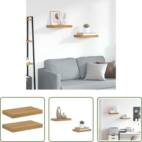 Scaffale da parete -  Scaffale da parete 2 pcs Marrone 40 x 23,5 x 4 cm