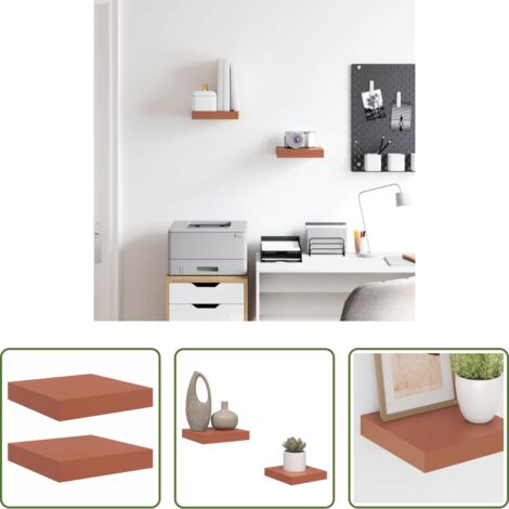 Scaffale da parete -  Scaffale da parete 2 pcs Rosso 23 x 23,5 x 4 cm
