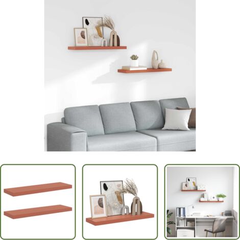 Scaffale da parete -  Scaffale da parete 2 pcs Rosso 90 x 23,5 x 4 cm