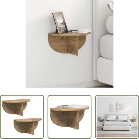 Scaffale da parete -  Scaffale da parete 2 pcs Rovere artigianale 38 x 19 x 19 cm