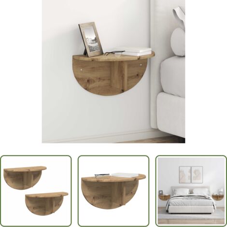 Scaffale da parete -  Scaffale da parete 2 pcs Rovere artigianale 48 x 24 x 24 cm