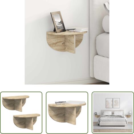 Scaffale da parete -  Scaffale da parete 2 pcs Rovere Sonoma 38 x 19 x 19 cm