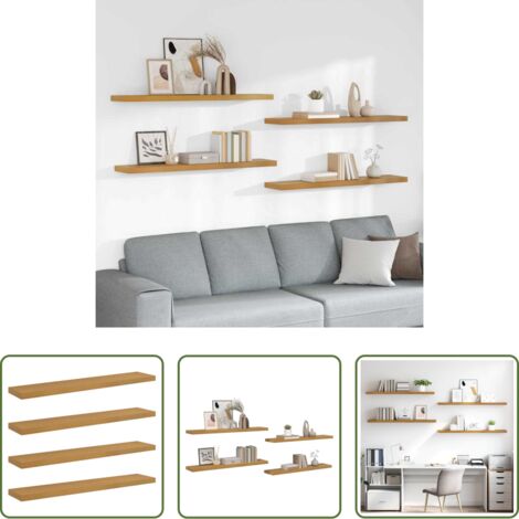 Scaffale da parete -  Scaffale da parete 4 pcs Beige 120 x 23,5 x 4 cm