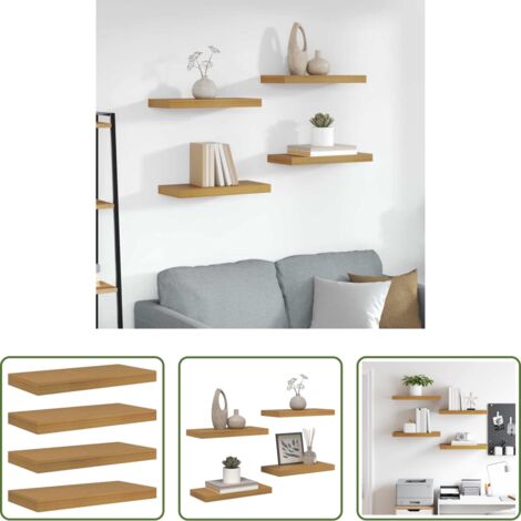 Scaffale da parete -  Scaffale da parete 4 pcs Beige 50 x 23,5 x 4 cm
