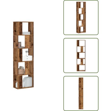 Scaffale decorativo - vidaXL Libreria 5 Ripiani Legno Vecchio 45x23,5x162,5cm Multistrato - Libreria per casa