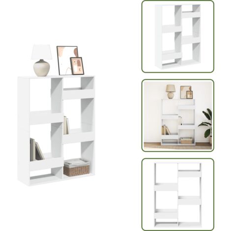Scaffale decorativo - vidaXL Libreria Bianca 100x33x135 cm in Legno Multistrato - Scaffale per oggetti