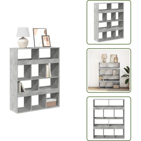 Scaffale decorativo - vidaXL Libreria Grigio Cemento 100x33x125,5 cm in Legno Multistrato - Scaffale per oggetti