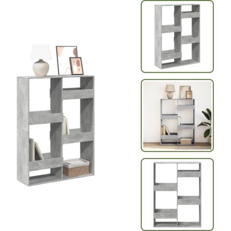 Scaffale decorativo - vidaXL Libreria Grigio Cemento 100x33x135 cm in Legno Multistrato - Scaffale per oggetti