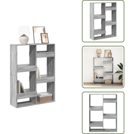 Scaffale decorativo - vidaXL Libreria Grigio Sonoma 100x33x135 cm in Legno Multistrato - Scaffale per oggetti