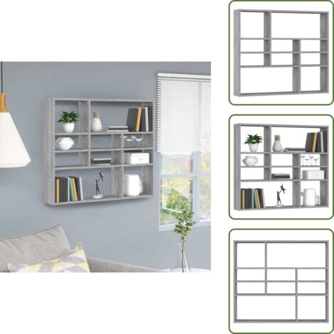 Scaffale decorativo - vidaXL Mensola a Muro Grigio Sonoma 90x16x78 cm in Legno Multistrato - Scaffale per oggetti