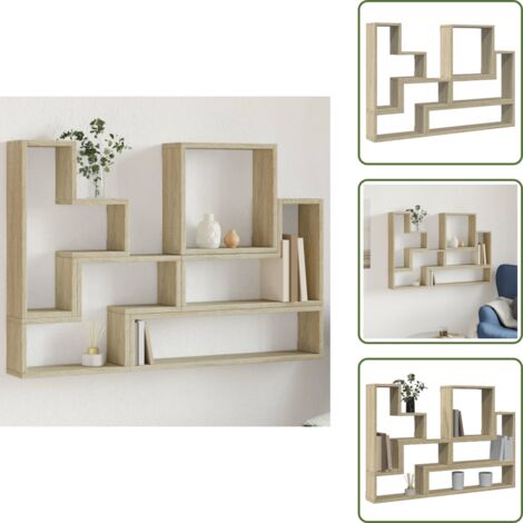 Scaffale decorativo - vidaXL Scaffale a Parete Rovere Sonoma 96x12x64cm in Legno Multistrato - Scaffale per interni