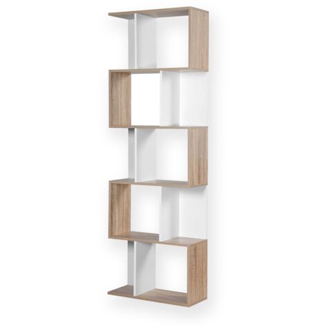 Scaffale destrutturato H180 cm - Effetto legno e bianco