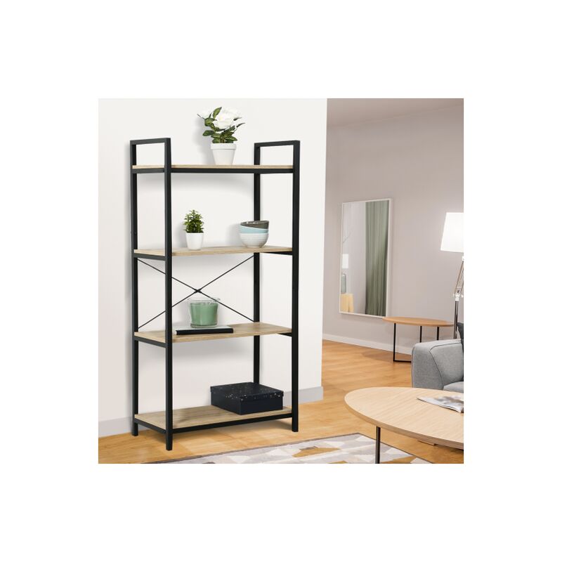 Idmarket - Scaffale di design industriale a 4 livelli 130 cm detroit