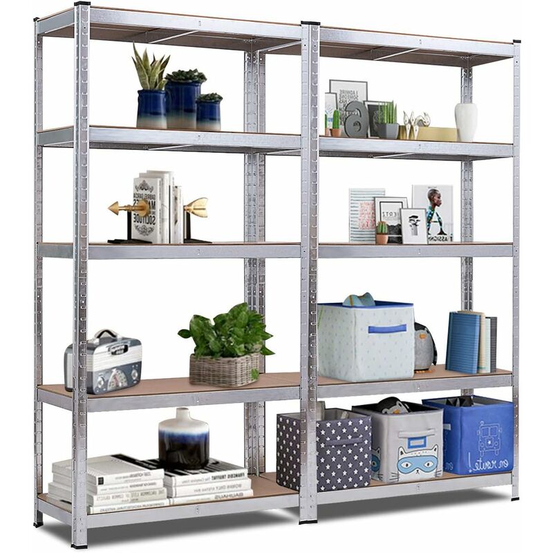 Costway - Scaffale di metallo con 5 livelli e 2