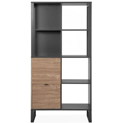 Scaffale divisorio 83.6 x 165 h bamboo e grigio antracite - Avellino