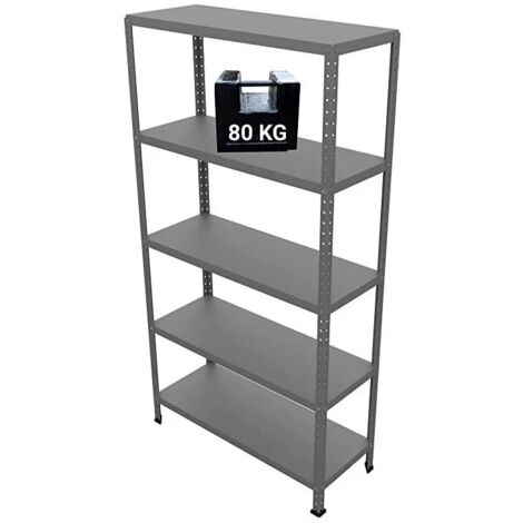 Scaffale Ettore Bulloni Grima in Acciaio Color Antracite L 100 X P 40 X H 187 Cm