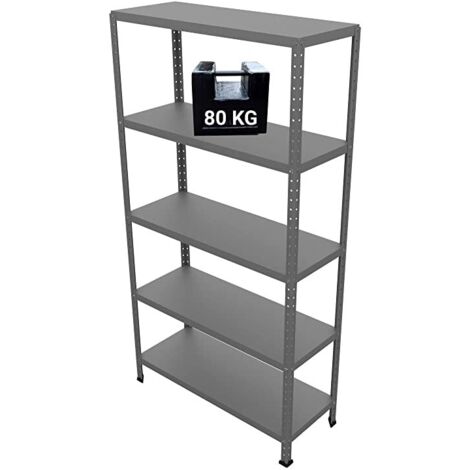 Scaffale Ettore Bulloni Grima in Acciaio Color Grigio Nuvola L 100 X P 40 X H 187 Cm