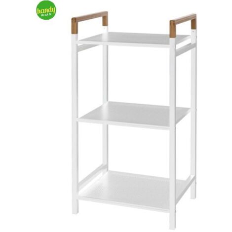 Scaffale Feridras 3 Ripiani Bianco/Bamboo