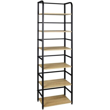 Scaffale freestanding con 6 ripiani 50 x 30 x 176 cm rovere chiaro 190000129