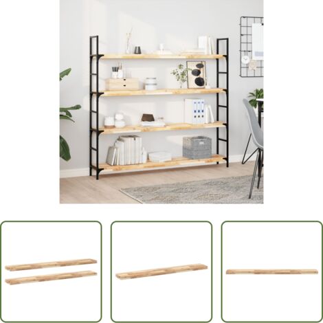 Scaffale galleggiante - Mensole da Parete 2 pz 140x20x4 cm Legno Acacia Non Trattato