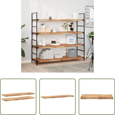 Scaffale galleggiante -  Mensole da Parete 2 pz 160x40x4 cm Legno Acacia Rifinito a Olio