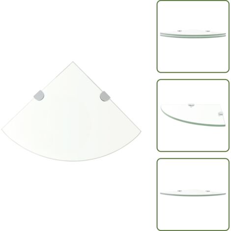 Scaffale galleggiante - vidaXL Scaffali Angolari 2 pz Supporti Cromati e Vetro 25x25 cm -