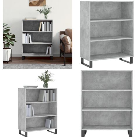 Scaffale Grigio Cemento 69,5x32,5x90 cm in Legno Multistrato - Scaffale grigio cemento - Scaffale moderno