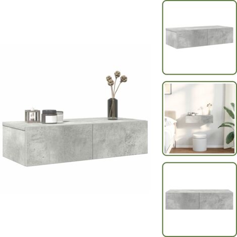 Scaffale grigio cemento - vidaXL Scaffale a Parete con Cassetti Grigio 60x26,5x15 cm Truciolato - Scaffale in truciolato