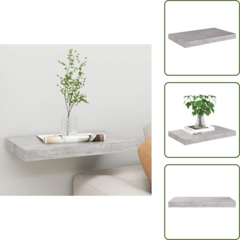 Scaffale grigio cemento - vidaXL Scaffale a Parete Grigio Cemento 50x23x3,8 cm in MDF -