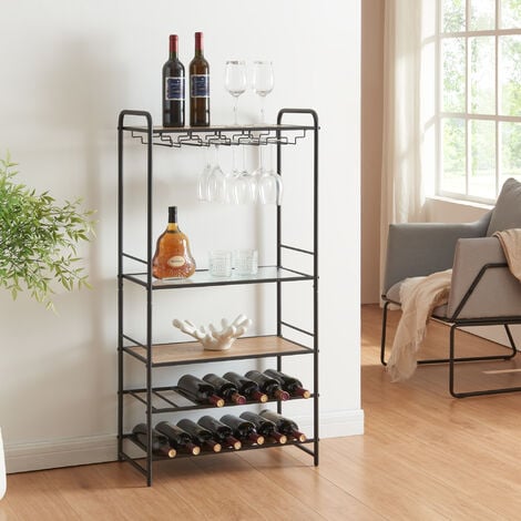DanDiBo Scaffale per vini porta-bottiglie Diagon 100 cm in metallo Scaffale  porta-bottiglie Bar (versione destra) : : Casa e cucina