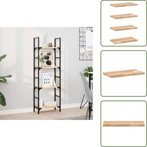 Scaffale in acacia - vidaXL Mensole da Parete 4 pz 60x20x2 cm Legno Acacia Non Trattato - Mensole in legno non trattato