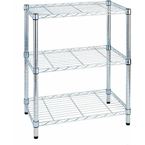Scaffale in Acciaio Cromato 3 Piani 36X60X75Cm Tosini Light AC1424-3