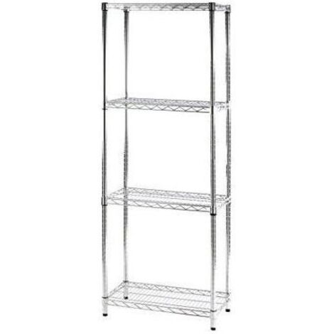 Scaffale in Acciaio Cromato - 4 Ripiani - 35x60x168 cm