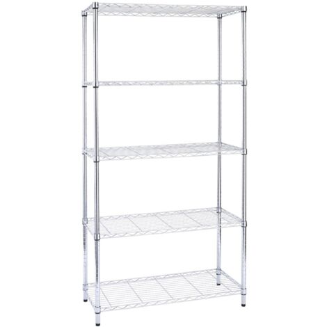 Scaffale in Acciaio Cromato 5 Piani 35X90X177Cm Tosini Light AC1436-5