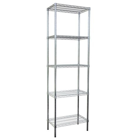 Scaffale in Acciaio Cromato 4 Piani 60x35x120cm Fumer Iron Rack