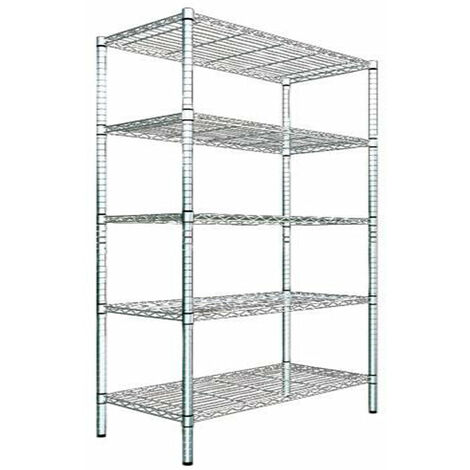 Scaffale in Acciaio Cromato 5 Ripiani 90x35x180 cm Fadi