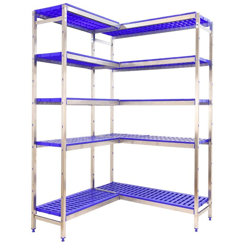 Simonrack Scaffale senza viti, acciaio inossidabile blu, 5 ripiani