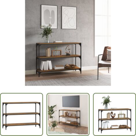 Scaffale in acciaio -  Libreria rovere fumo 100x33x70,5 cm Legno Multistrato e Acciaio