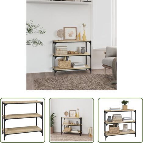 Scaffale in acciaio -  Libreria Rovere Sonoma 80x33x70,5cm Legno Multistrato e Acciaio