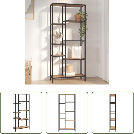 Scaffale in acciaio -  Scaffale per Libri 80x30x180 cm Acciaio e Legno Multistrato