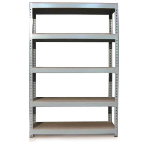 Scaffale in Acciaio Senza Bulloni Q-Rax Grigio Largo 120cm per Magazzino e Box